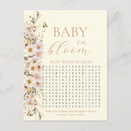 Baby In Bloom Boho Neutral Bebis-babyshowerlek Vykort