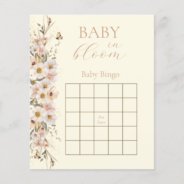 Baby In Bloom Boho Neutral Bebis Temad Bris Shower (Framsida)