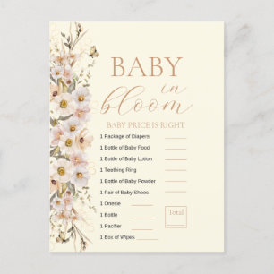 Baby In Bloom Boho Neutral Bebis Temad Bris Shower Vykort