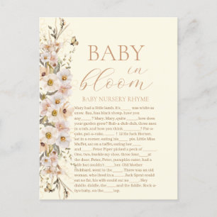 Baby In Bloom Boho Neutral Bebis Temad Bris Shower Vykort