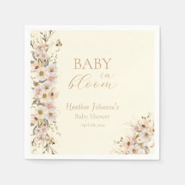 Baby In Bloom Boho Neutral Bebis Temadag Pappersservett