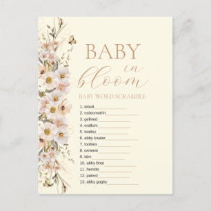 Baby In Bloom Boho Neutral Bebislek för baby showe Vykort