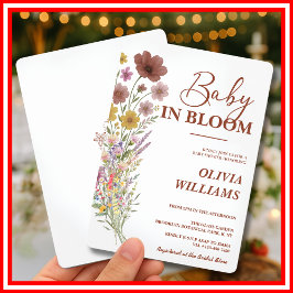 Baby in Bloom | Boho-vildblommabebisfest Inbjudningar
