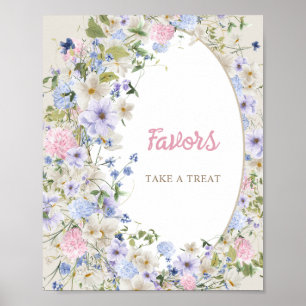 Baby in bloom boho Wildblomma Rustic arch FAVORS Poster