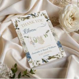 Baby in Bloom Botanisk Torklina Blommig Tack Kort