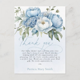 Baby in Bloom Boy Baby Shower Thank You  Vykort