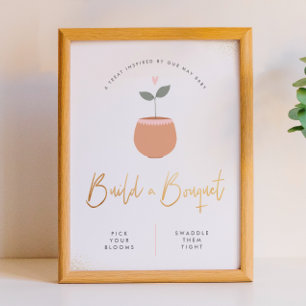 Baby In Bloom Bygg En Bukett Baby Shower Skylt