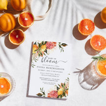 Baby in Bloom | Citrus Baby Shower Inbjudan
