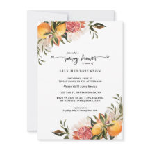 Baby in Bloom | Citrus Baby Shower Inbjudan