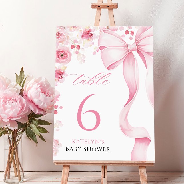 Baby in Bloom Coquette Table Numbers Bordsnummer (Skapare uppladdad)