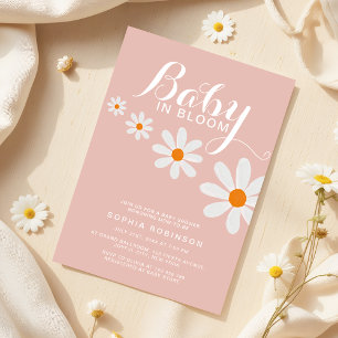 Baby in Bloom Daisy Flicka Bebis Shower Inbjudan