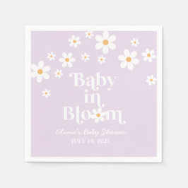 Baby in Bloom Daisy lila Baby Shower Pappersservett
