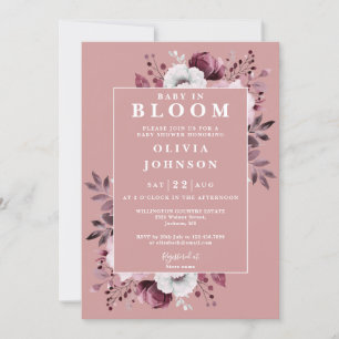 Baby In Bloom Dammros Modern Blommig Barnkalas Inb Inbjudningar