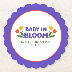 Baby in Bloom Djärva Färgrika Tulpaner Chic Barnka Underlägg Papper