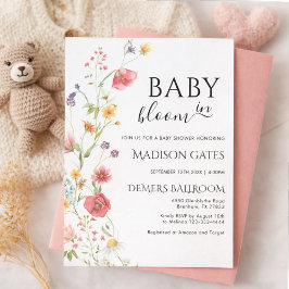Baby in Bloom: Editable baby shower Inbjudningar