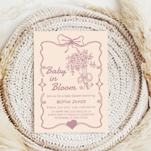Baby in Bloom - Elegant Blommig Bebis Shower Inbjudningar