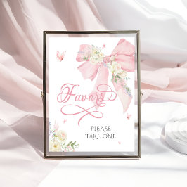 Baby in Bloom Eleganta rosa rosett Babyshowerprese Poster