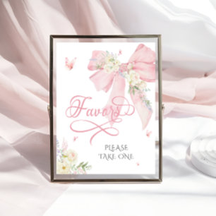 Baby in Bloom Eleganta rosa rosett Babyshowerprese Poster