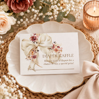 Baby in Bloom Elfenbensfärgad Babyshower Blöja Lot Tilläggskort