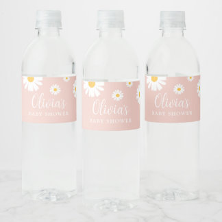 Baby In Bloom Flicka Bebis Shower Vattenflaska Eti Vattenflaskor Etikett