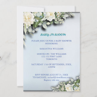 Baby in Bloom Floral Baby Shower Invitation Inbjudningar