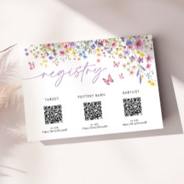 Baby in Bloom Floral Baby Shower Registry Card Tilläggskort