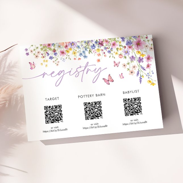 Baby in Bloom Floral Baby Shower Registry Card Tilläggskort (Baby in Bloom Floral Baby Shower Registry Card)