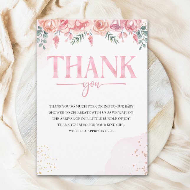Baby in Bloom Floral Baby Shower Tack Kort (Skapare uppladdad)