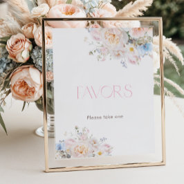 Baby in Bloom Floral Pink Baby Shower Favors Poster