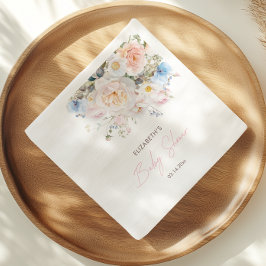 Baby In Bloom Floral Pink Baby Shower Pappersservett