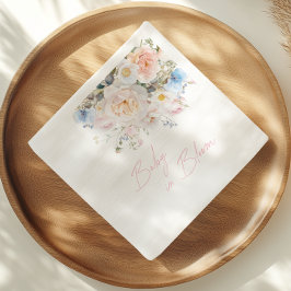 Baby In Bloom Floral Pink Baby Shower Pappersservett