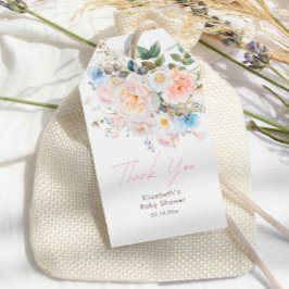 Baby In Bloom Floral Pink Baby Shower Presentetikett