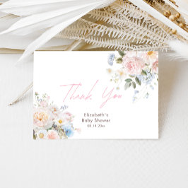 Baby In Bloom Floral Pink Baby Shower Tack Kort