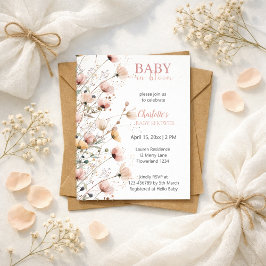 baby in bloom girl baby shower invitation inbjudningar