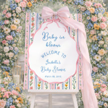 Baby in Bloom Grandmillennial Babyshower Välkommen