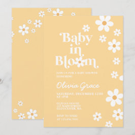 Baby in Bloom gul Daisy Baby Shower Inbjudan