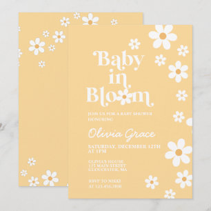 Baby in Bloom gul Daisy Baby Shower Inbjudan