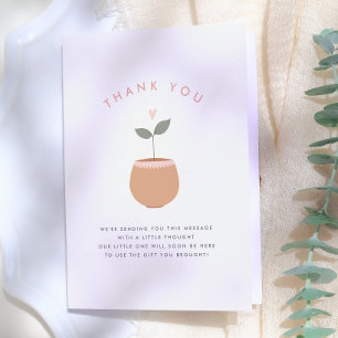 Baby In Bloom Heart Plant Baby Shower Tacksamhetsk Tack Kort