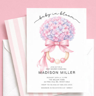 Baby in Bloom Hydrangea Baby Shower Invite Inbjudningar