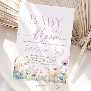 Baby in Bloom-inbjudan, Wildflowers Baby Shower Inbjudningar