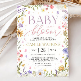 Baby in Bloom Invitation, Baby Shower Invitation,  Inbjudningar