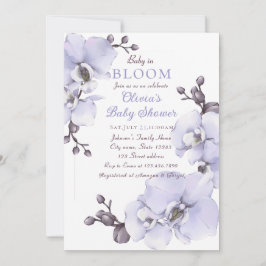 Baby in Bloom Lavender Orchid Baby Shower Invitati Inbjudningar