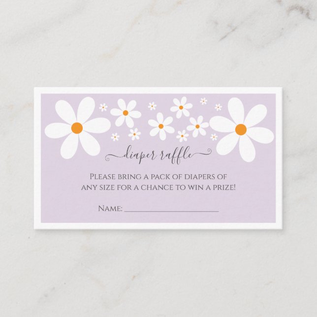 Baby in Bloom lila Daisy Bebis-fest Tilläggskort (Framsida)