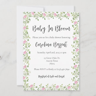 Baby In Bloom - Ömtåliga peonior  Inbjudningar