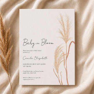Baby in Bloom Pampas Grass Baby Shower Inbjudningar
