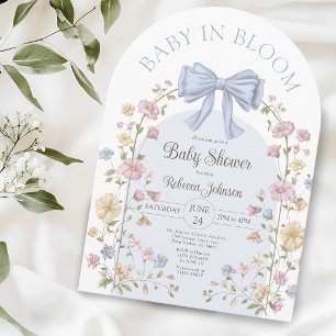 Baby In Bloom Pastell Vilda Blommor Bebisens Förfe Inbjudningar