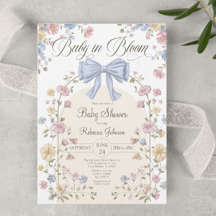 Baby In Bloom Pastell Vilda Blommor Bebisens Förfe Inbjudningar