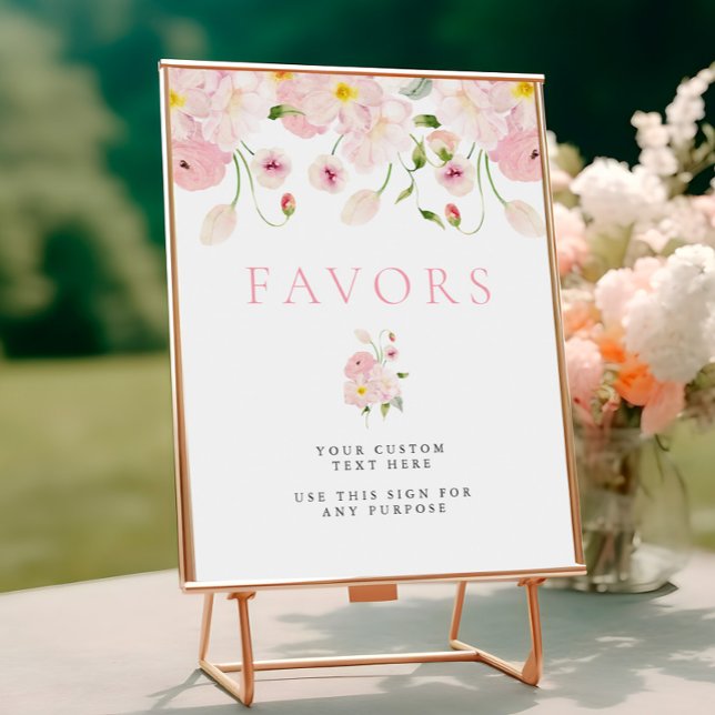 Baby In Bloom Pink Baby Shower Table Sign Poster (Skapare uppladdad)