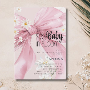 Baby in Bloom Priddy Bow Rosé Tusenskönor Babykala Inbjudningar