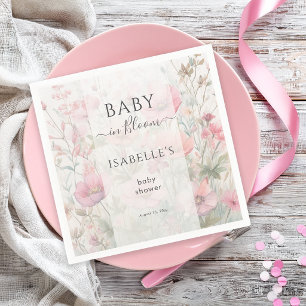 Baby in Bloom Romantiska Vilda Blommor Blommig Pappersservett